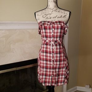 EUC♡ JUICY COUTURE PLAID STRAPLESS DRESS